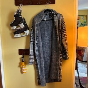 a new day Gray Plaid Open-Front Cardigan